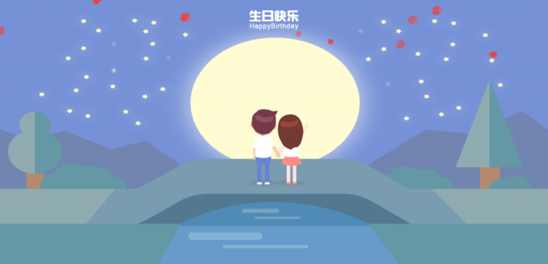 卡通人物表白/生日快乐网站源码-奇客源码