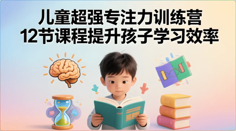 儿童超强专注力训练营-12节课程提升孩子学习效率