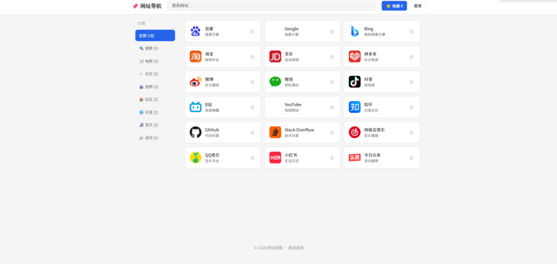 极简网址导航-纯HTML-奇客源码