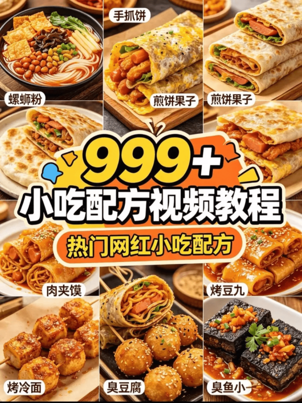 300份+各类摆摊小吃视频教程-奇客源码